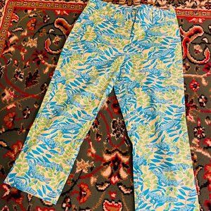 Lilly Pulitzer Blue and Green Patterned Capris
